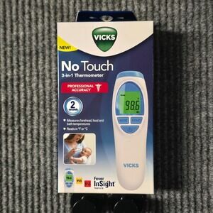 Vicks No Touch 3-in-1 Forehead Thermometer Fever InSight New Sealed